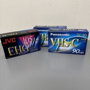 Panasonic & JVC VHS-C Compact Videocassette Super High Grade TC-30/35 Lot of 3
